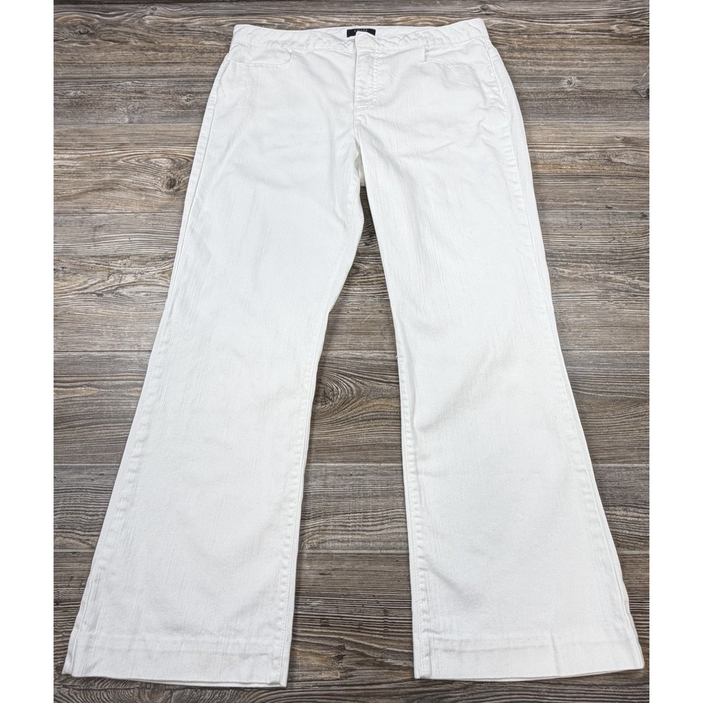 Chaps White Straight Leg Jeans‎ Women's 14 (36x28.5) Stretchy High-Rise